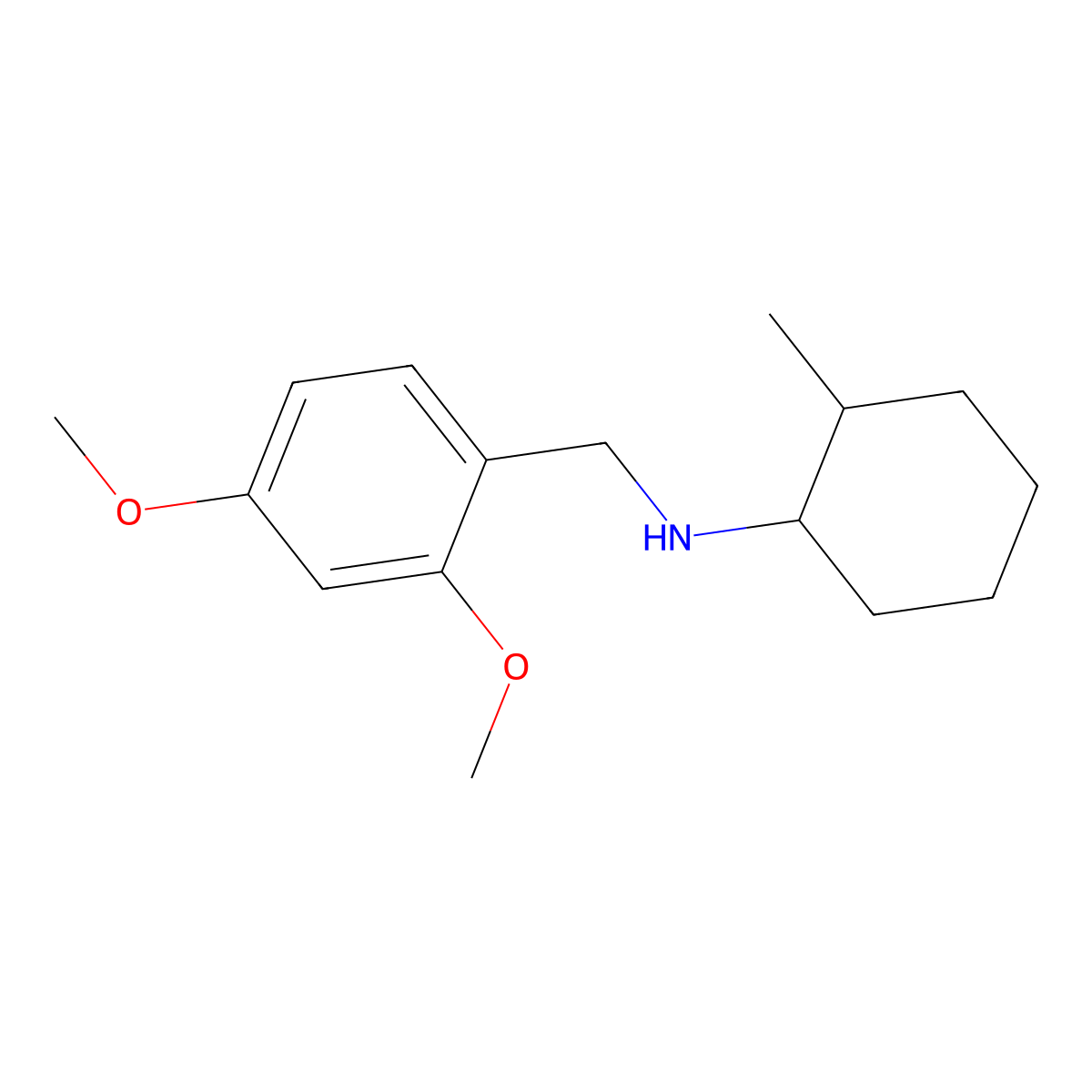 (2,4-Dimethoxybenzyl)(2-methylcyclohexyl)amine molecular structure, CAS 355382-76-2