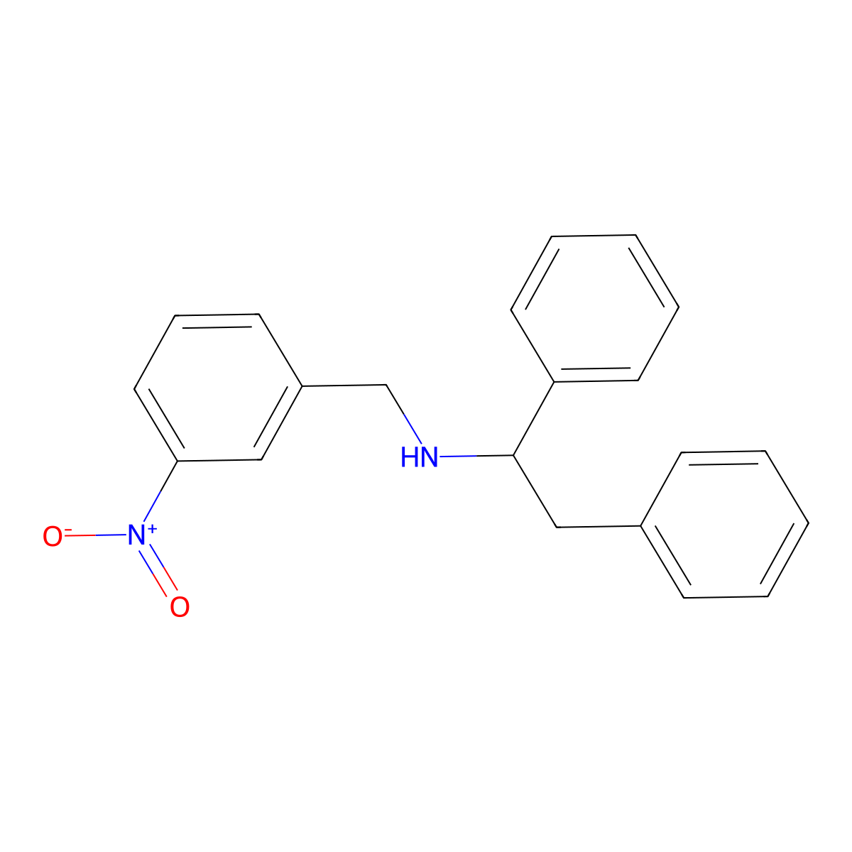 N-(3-nitrobenzyl)-1,2-diphenylethanamine molecular structure, CAS 355382-78-4