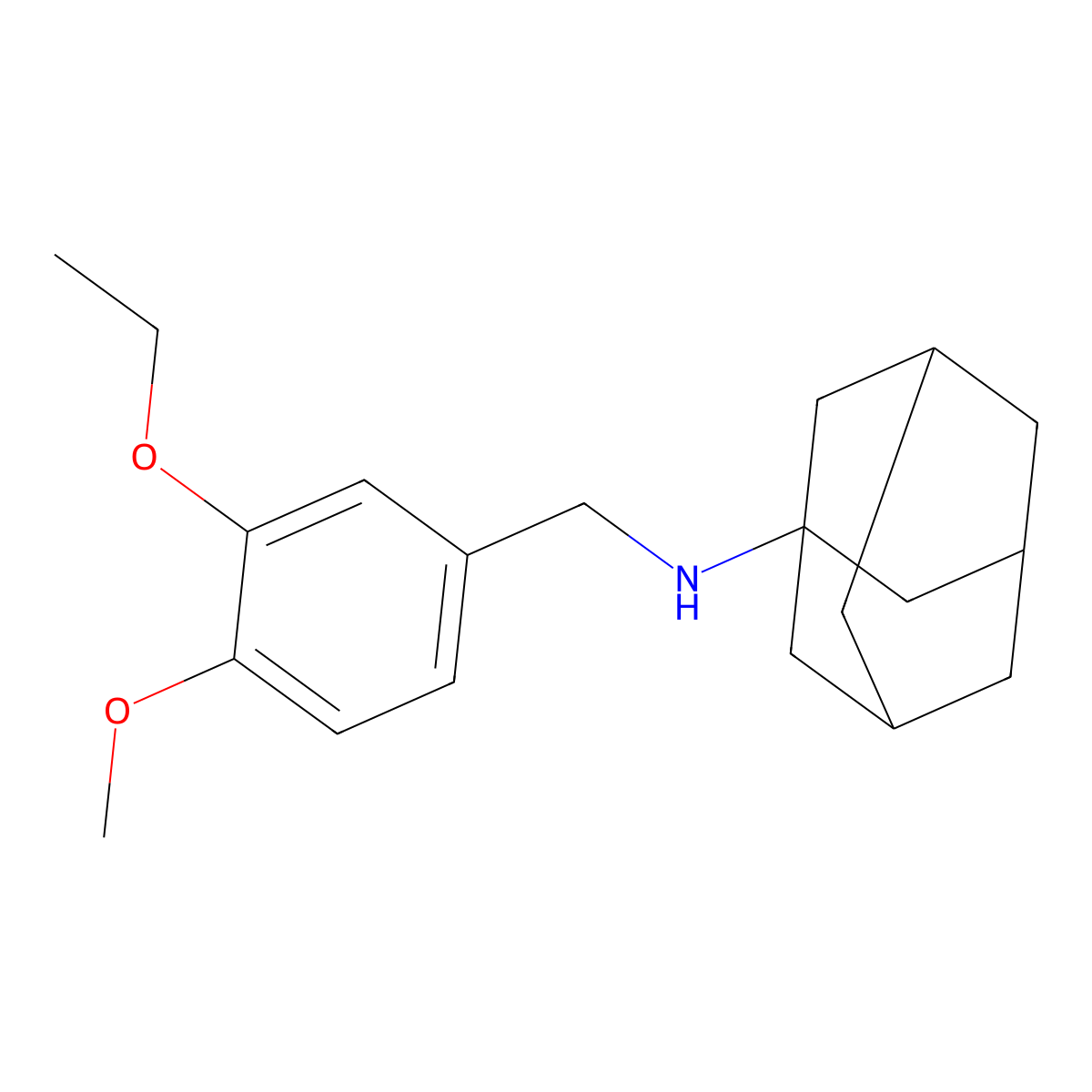 N-[(3-ethoxy-4-methoxyphenyl)methyl]adamantan-1-amine molecular structure, CAS 355382-85-3