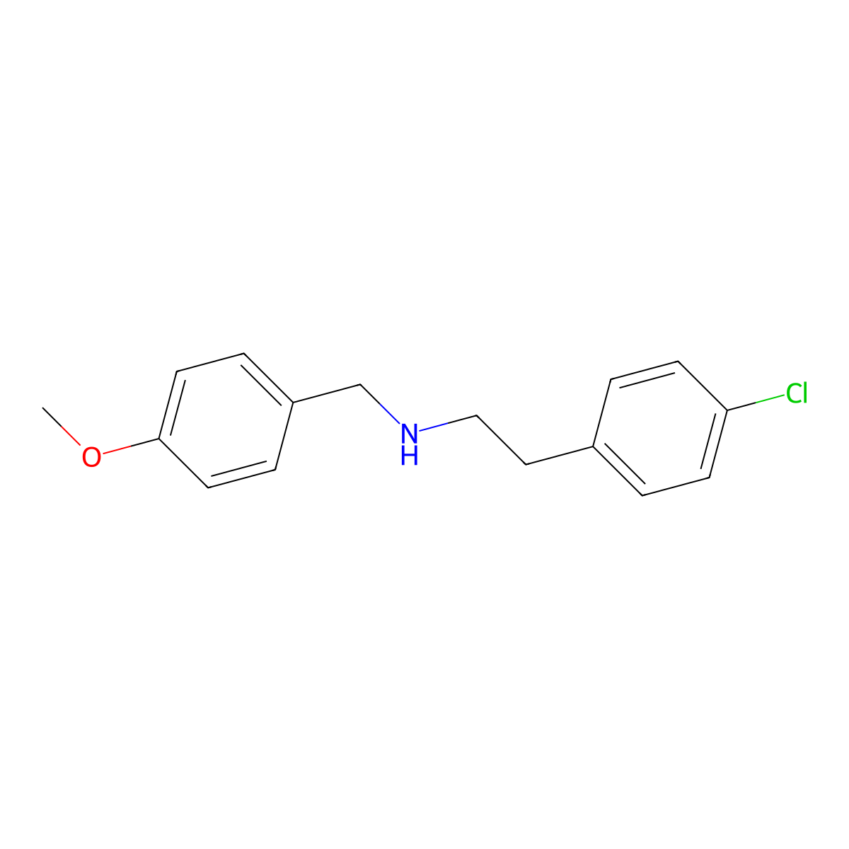 2-(4-chlorophenyl)-N-(4-methoxybenzyl)ethanamine molecular structure, CAS 355382-88-6