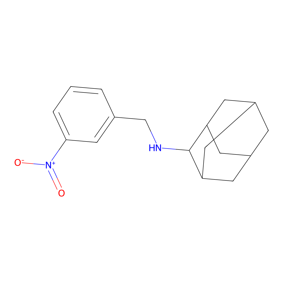 N-[(3-nitrophenyl)methyl]adamantan-2-amine molecular structure, CAS 355382-92-2