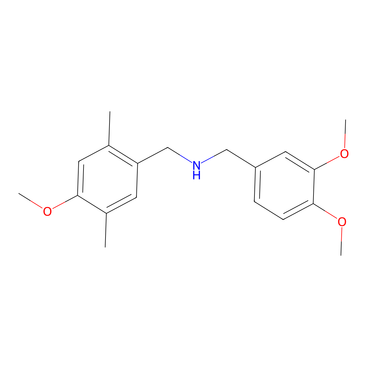 1-(3,4-dimethoxyphenyl)-N-[(4-methoxy-2,5-dimethylphenyl)methyl]methanamine molecular structure, CAS 355383-06-1