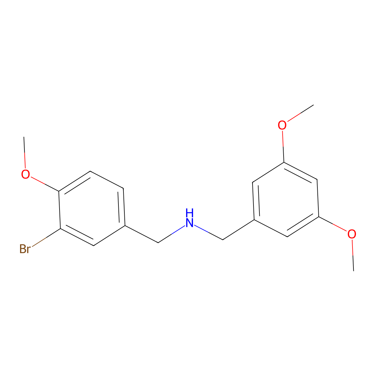 [(3-Bromo-4-methoxyphenyl)methyl][(3,5-dimethoxyphenyl)methyl]amine molecular structure, CAS 355383-09-4