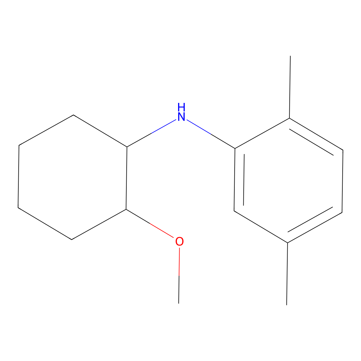N-(2-methoxycyclohexyl)-2,5-dimethylaniline molecular structure, CAS 355383-12-9