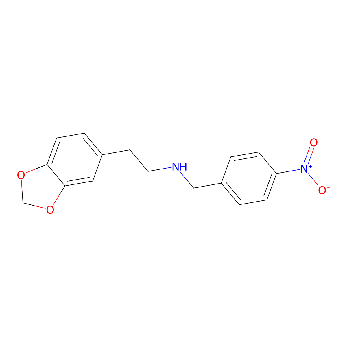 2-(1,3-benzodioxol-5-yl)-N-(4-nitrobenzyl)ethanamine molecular structure, CAS 355383-17-4