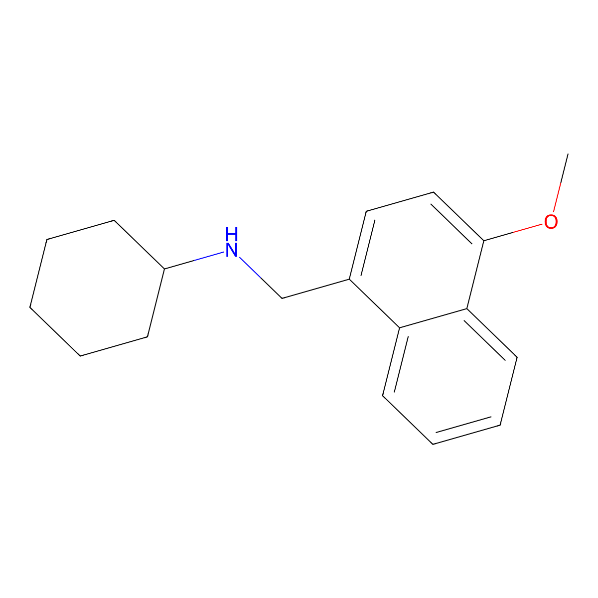 N-[(4-methoxynaphthalen-1-yl)methyl]cyclohexanamine molecular structure, CAS 355383-23-2