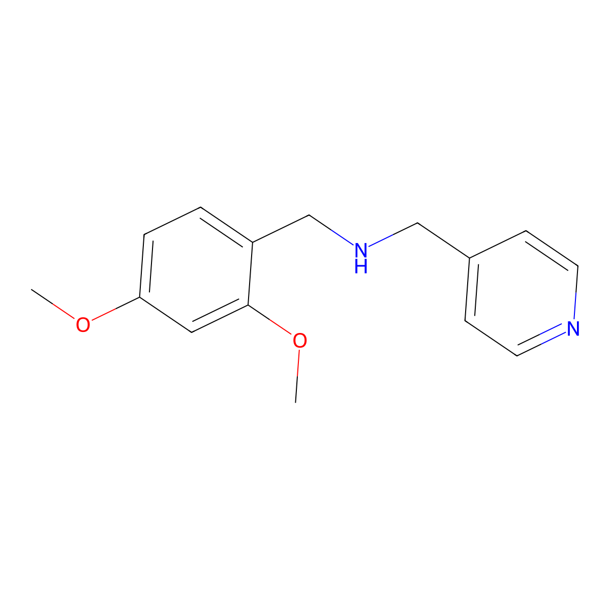 N-(2,4-Dimethoxybenzyl)-1-(pyridin-4-yl)methanamine molecular structure, CAS 355383-29-8