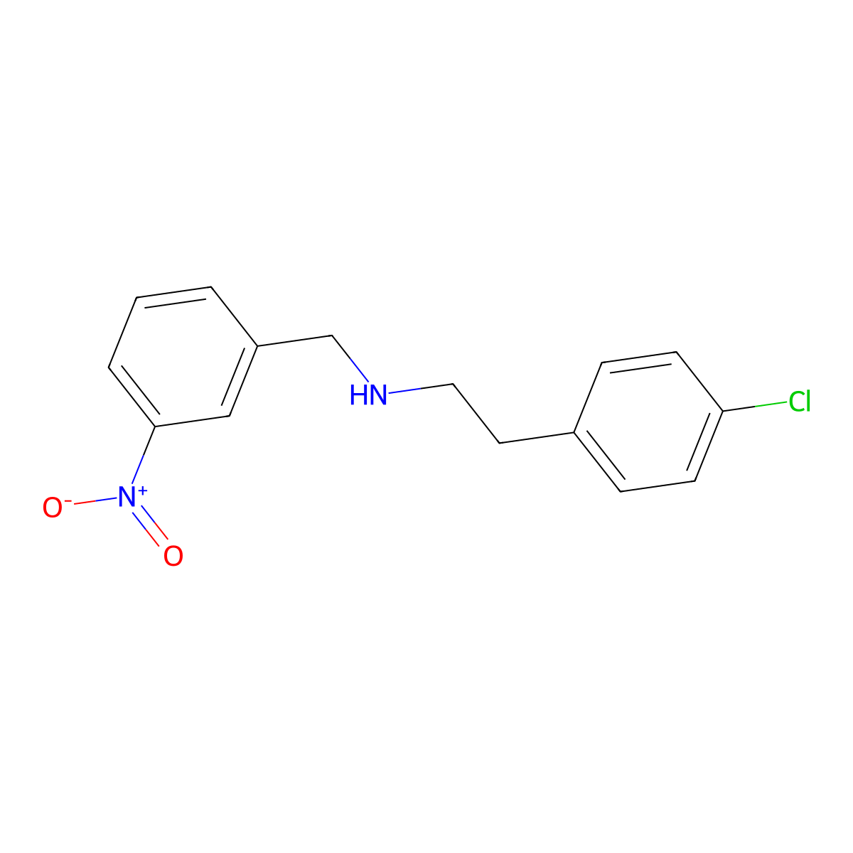 2-(4-chlorophenyl)-N-(3-nitrobenzyl)ethanamine molecular structure, CAS 355383-31-2
