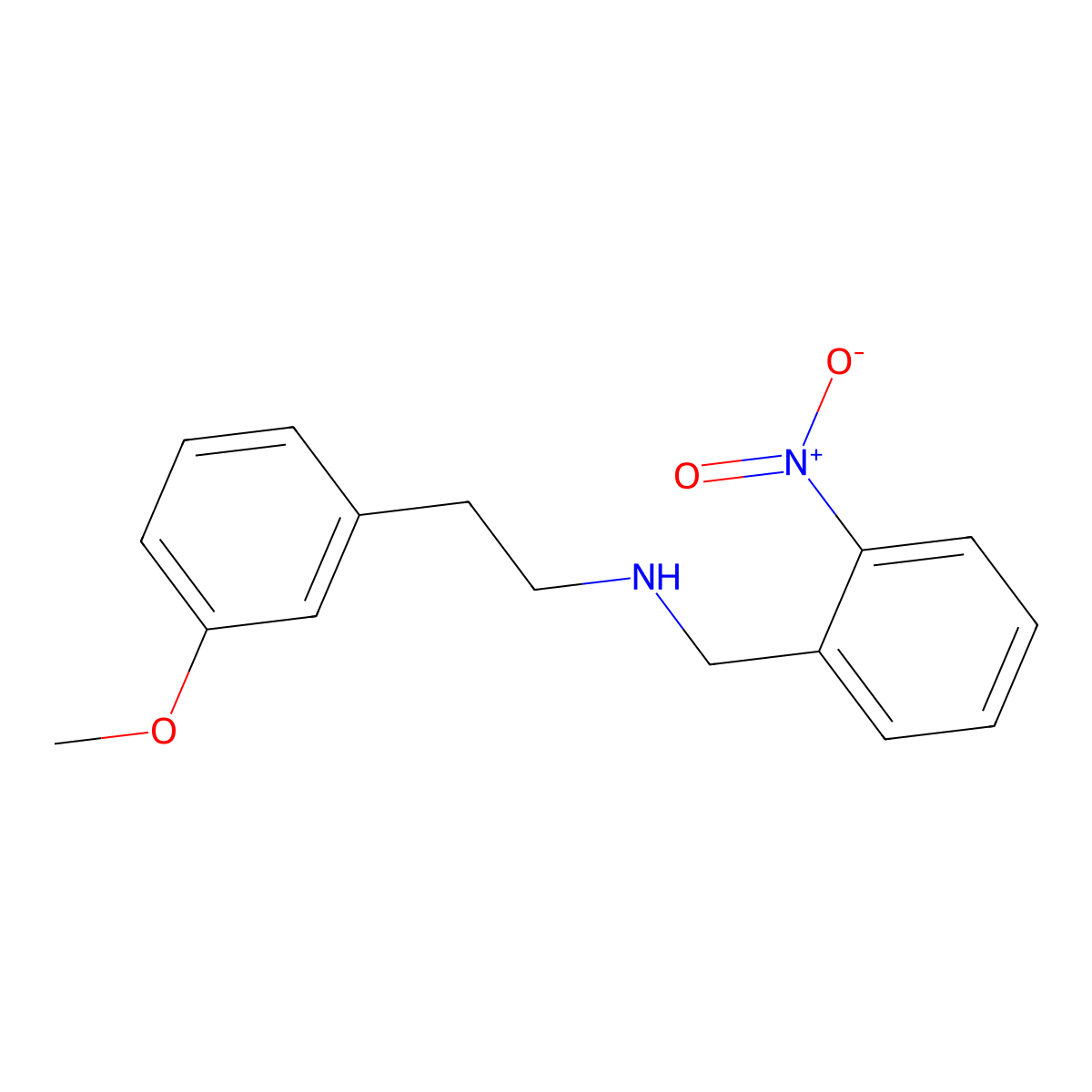 2-(3-methoxyphenyl)-N-(2-nitrobenzyl)ethanamine molecular structure, CAS 355383-42-5
