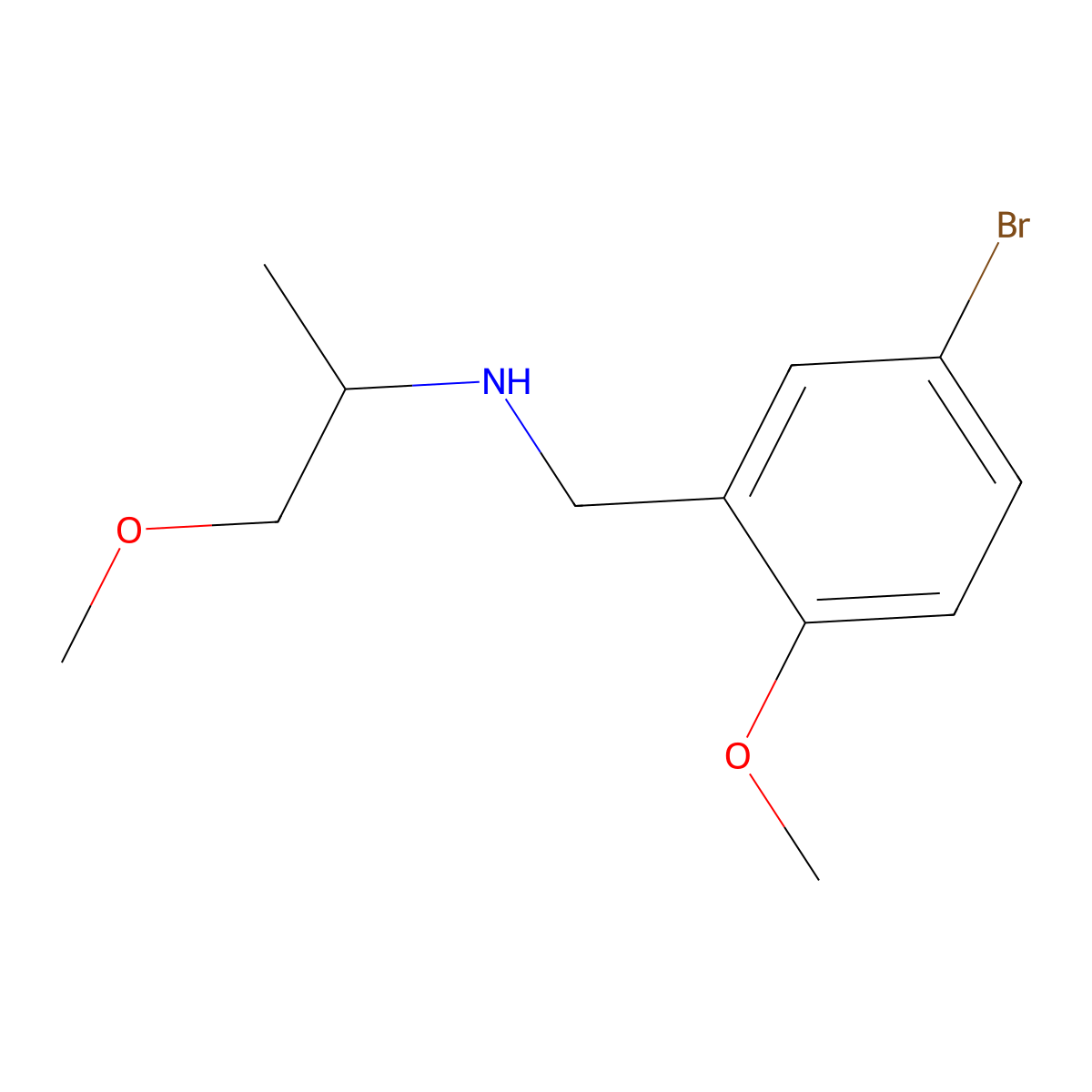 N-[(5-bromo-2-methoxyphenyl)methyl]-1-methoxypropan-2-amine molecular structure, CAS 355383-43-6