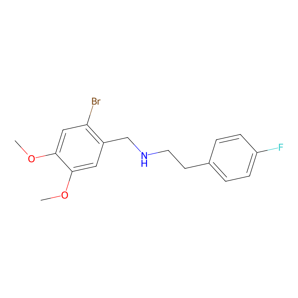 N-(2-bromo-4,5-dimethoxybenzyl)-2-(4-fluorophenyl)ethanamine molecular structure, CAS 355383-44-7