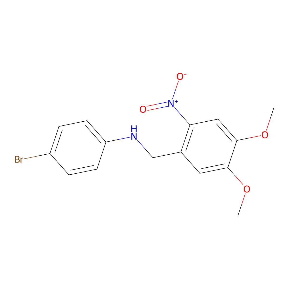 4-bromo-N-(4,5-dimethoxy-2-nitrobenzyl)aniline molecular structure, CAS 355383-47-0