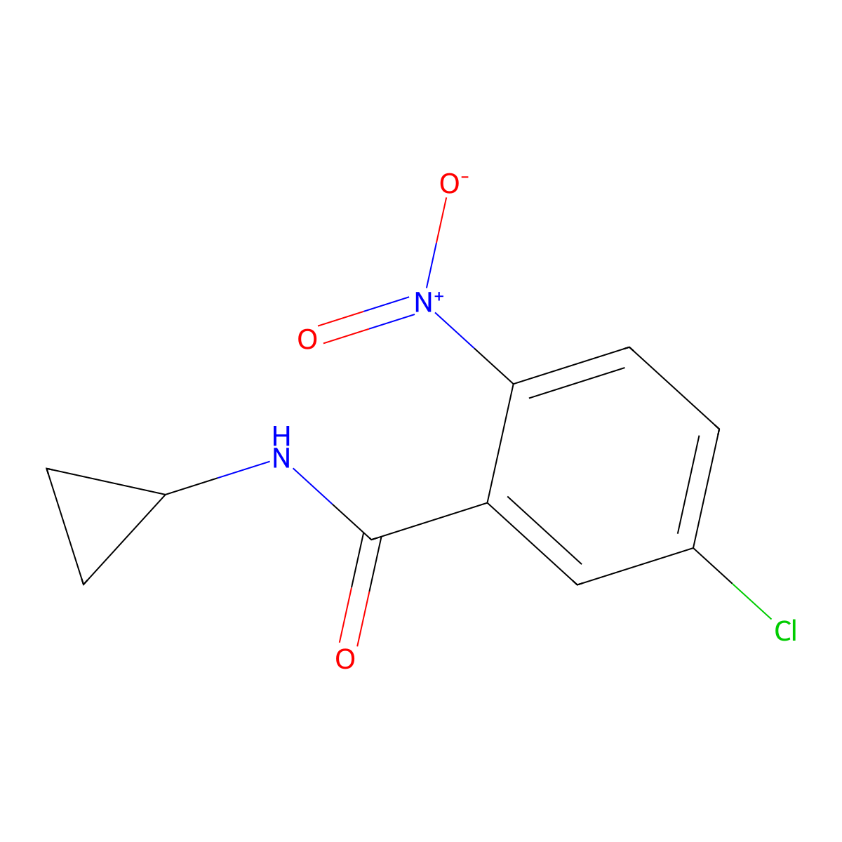 5-chloro-N-cyclopropyl-2-nitrobenzamide molecular structure, CAS 355383-67-4