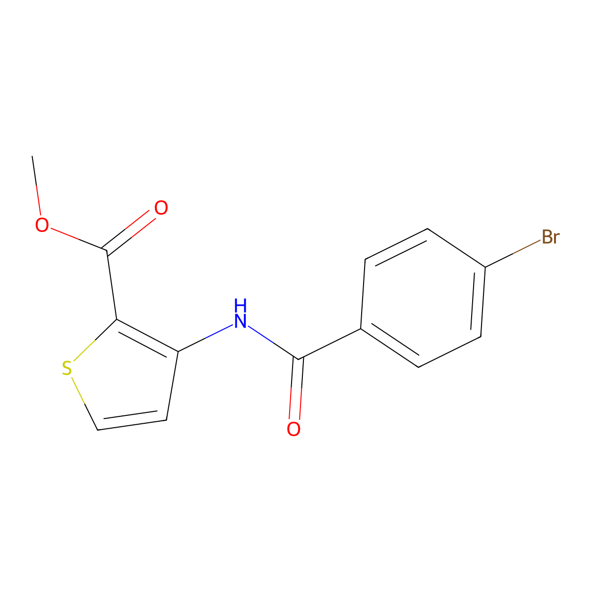 Methyl 3-[(4-bromobenzoyl)amino]thiophene-2-carboxylate molecular structure, CAS 355384-02-0