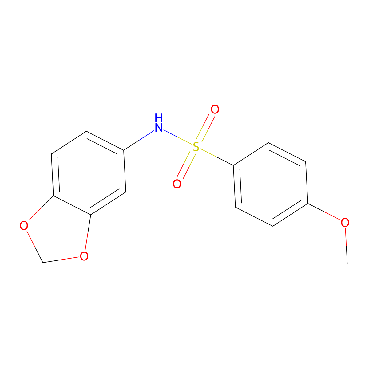 N-(1,3-benzodioxol-5-yl)-4-methoxybenzenesulfonamide molecular structure, CAS 355384-31-5