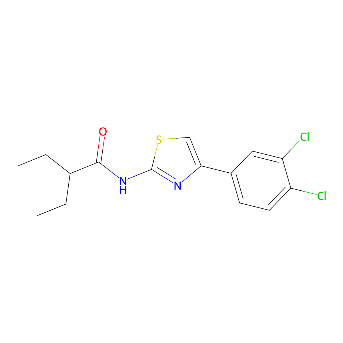 N-[4-(3,4-dichlorophenyl)-1,3-thiazol-2-yl]-2-ethylbutanamide molecular structure, CAS 355384-34-8