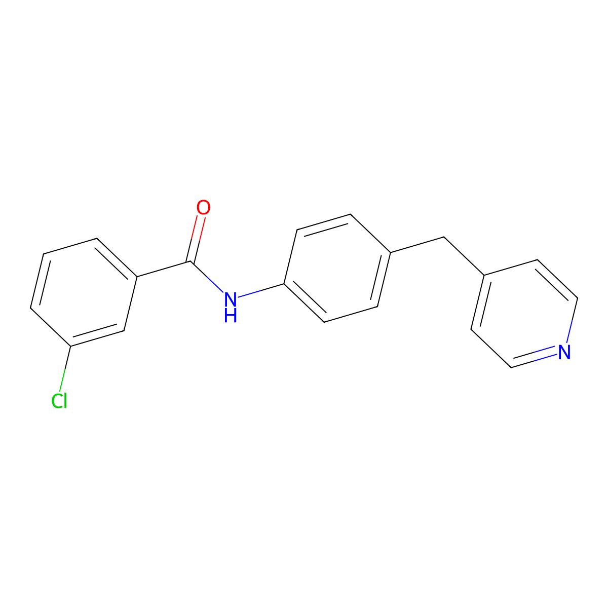 3-chloro-N-[4-(pyridin-4-ylmethyl)phenyl]benzamide molecular structure, CAS 355384-50-8