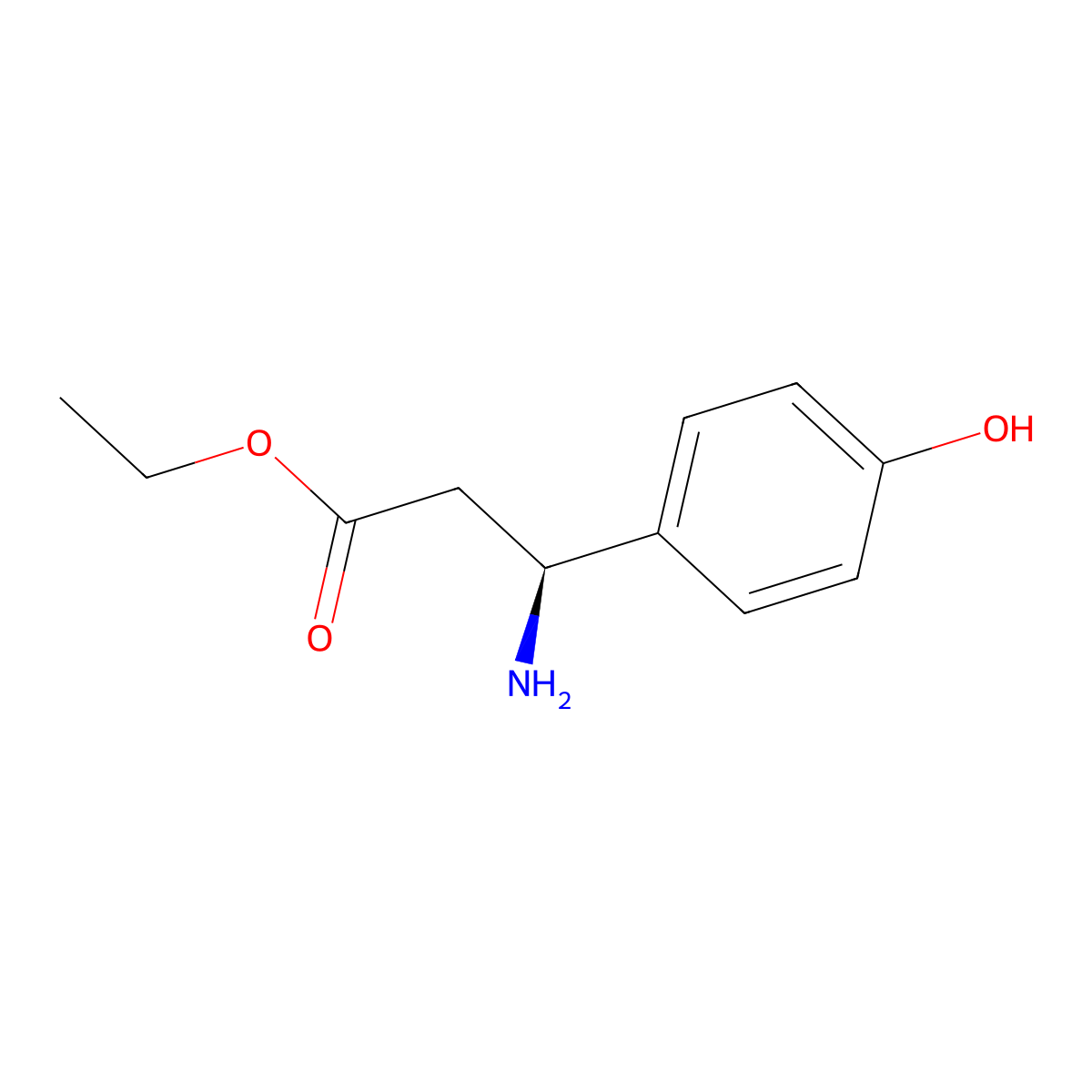 ethyl (3S)-3-amino-3-(4-hydroxyphenyl)propanoate molecular structure, CAS 355391-09-2