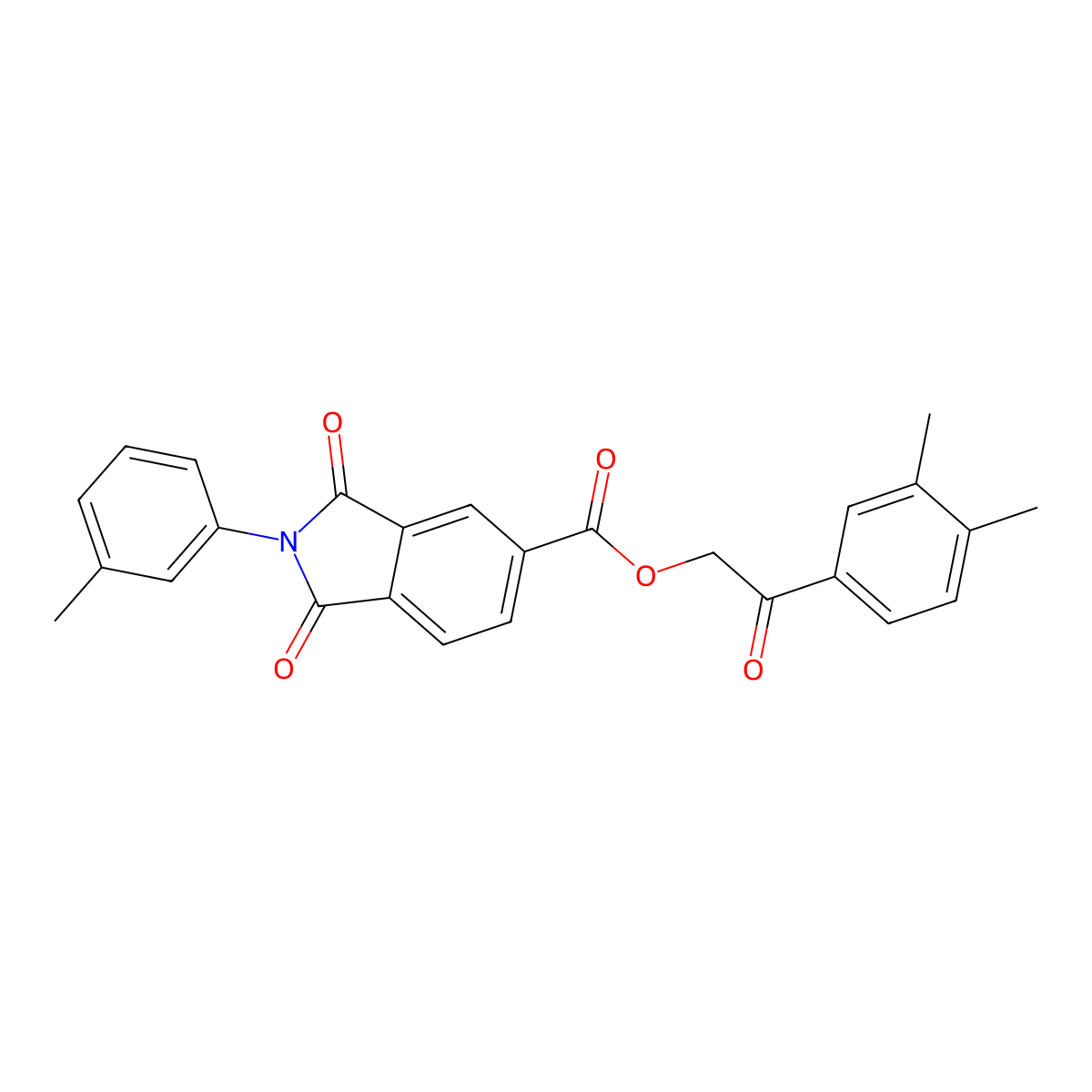 2-(3,4-Dimethylphenyl)-2-oxoethyl 2-(3-methylphenyl)-1,3-dioxo-5-isoindolinecarboxylate molecular structure, CAS 355392-13-1