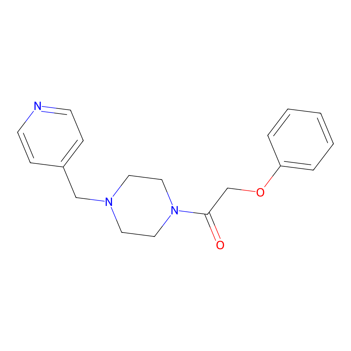 2-Phenoxy-1-[4-(pyridin-4-ylmethyl)piperazin-1-yl]ethanone molecular structure, CAS 355392-74-4