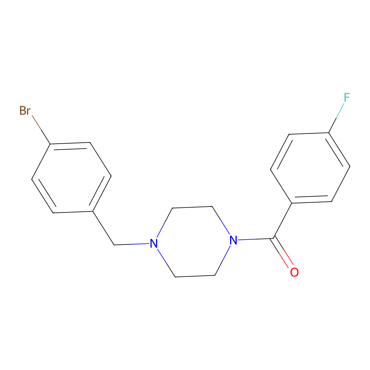 [4-(4-Bromobenzyl)piperazin-1-yl](4-fluorophenyl)methanone molecular structure, CAS 355392-80-2