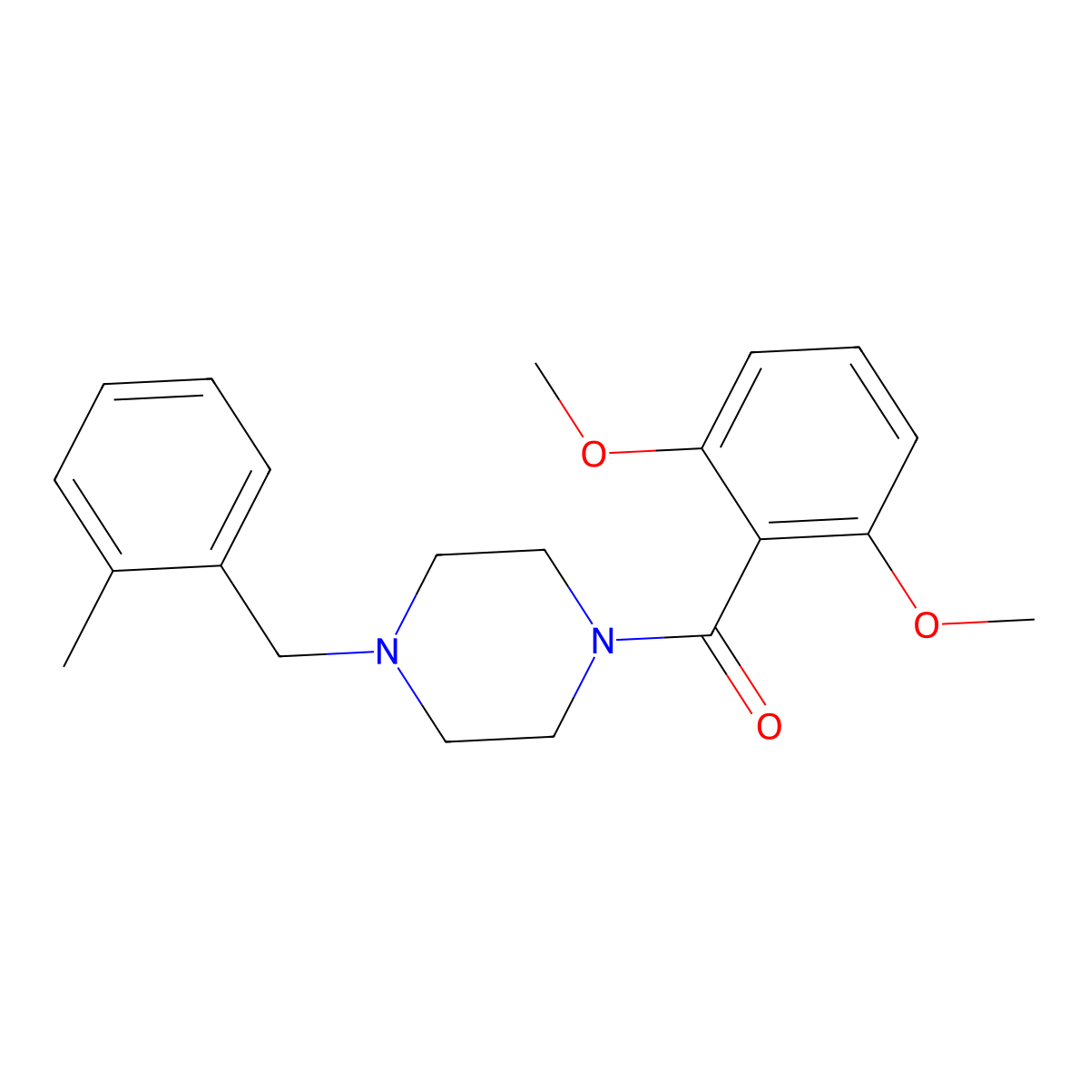 (2,6-Dimethoxyphenyl)-[4-[(2-methylphenyl)methyl]piperazin-1-yl]methanone molecular structure, CAS 355392-89-1