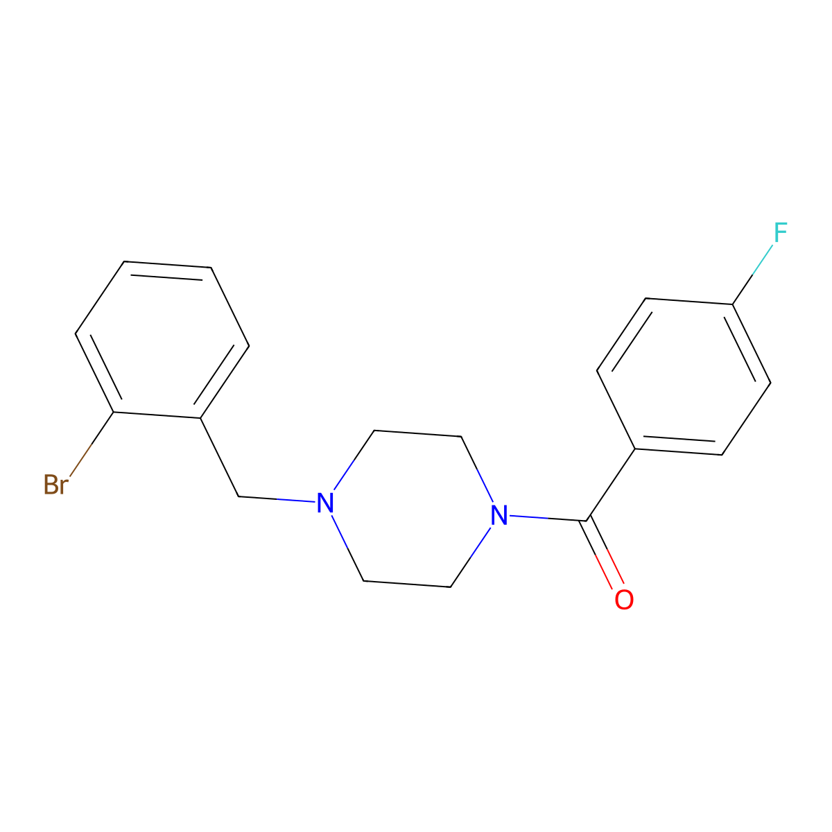 1-(2-Bromobenzyl)-4-(4-fluorobenzoyl)piperazine molecular structure, CAS 355392-92-6
