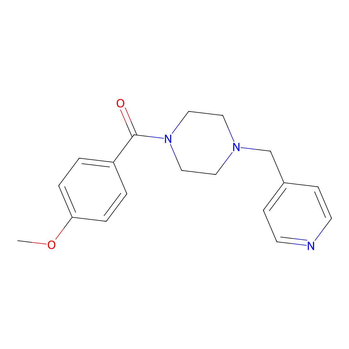 (4-Methoxyphenyl)-[4-(pyridin-4-ylmethyl)piperazin-1-yl]methanone molecular structure, CAS 355392-93-7