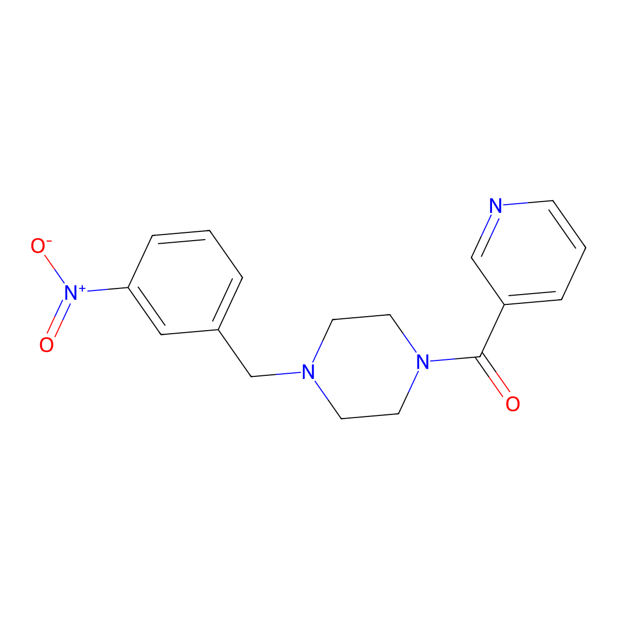 [4-[(3-Nitrophenyl)methyl]piperazin-1-yl]-pyridin-3-ylmethanone molecular structure, CAS 355392-94-8