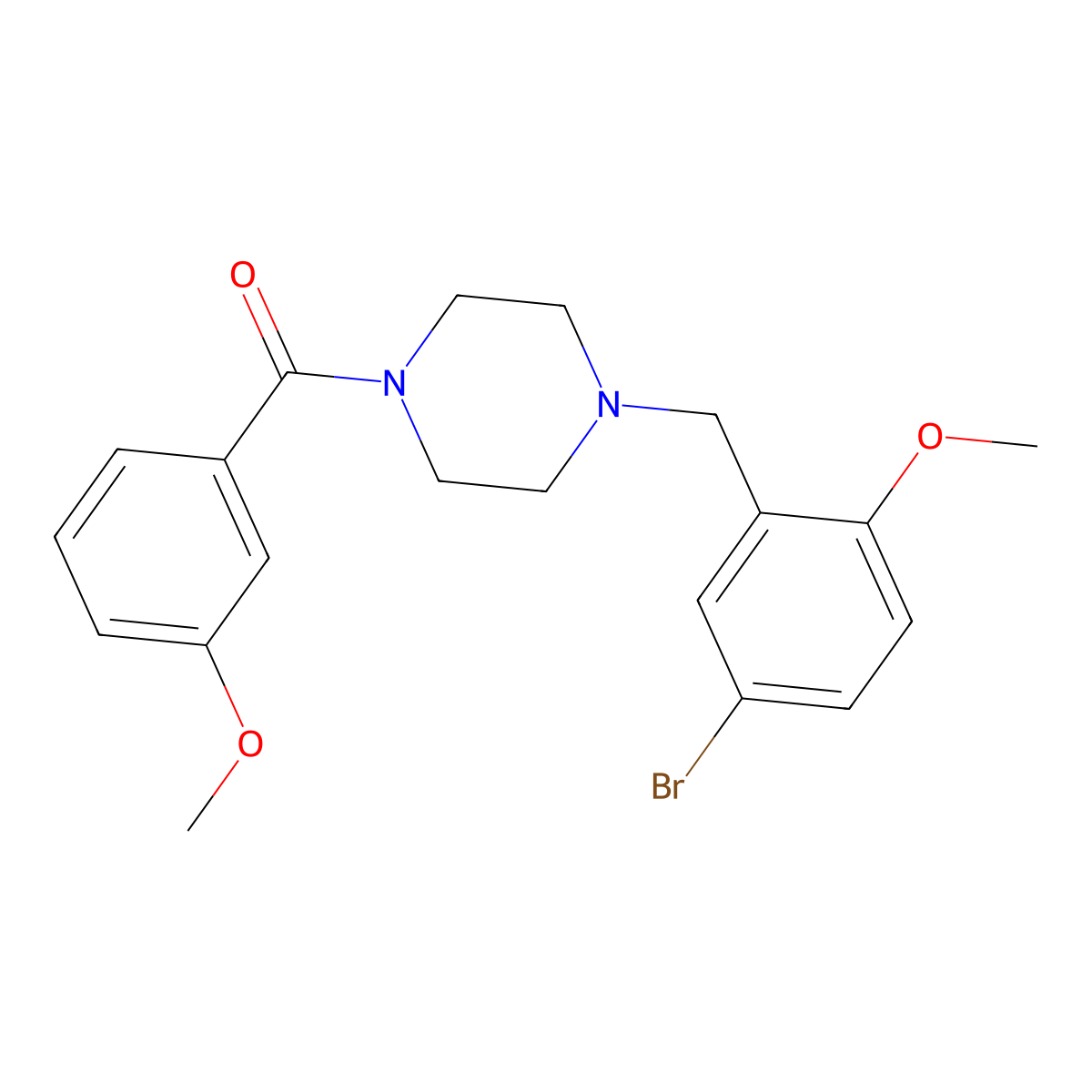 [4-[(5-Bromo-2-methoxyphenyl)methyl]piperazin-1-yl]-(3-methoxyphenyl)methanone molecular structure, CAS 355392-96-0