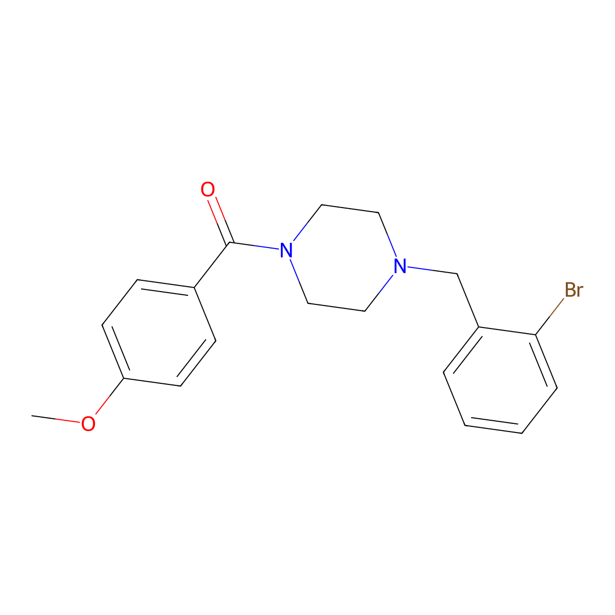 [4-[(2-Bromophenyl)methyl]piperazin-1-yl]-(4-methoxyphenyl)methanone molecular structure, CAS 355393-01-0