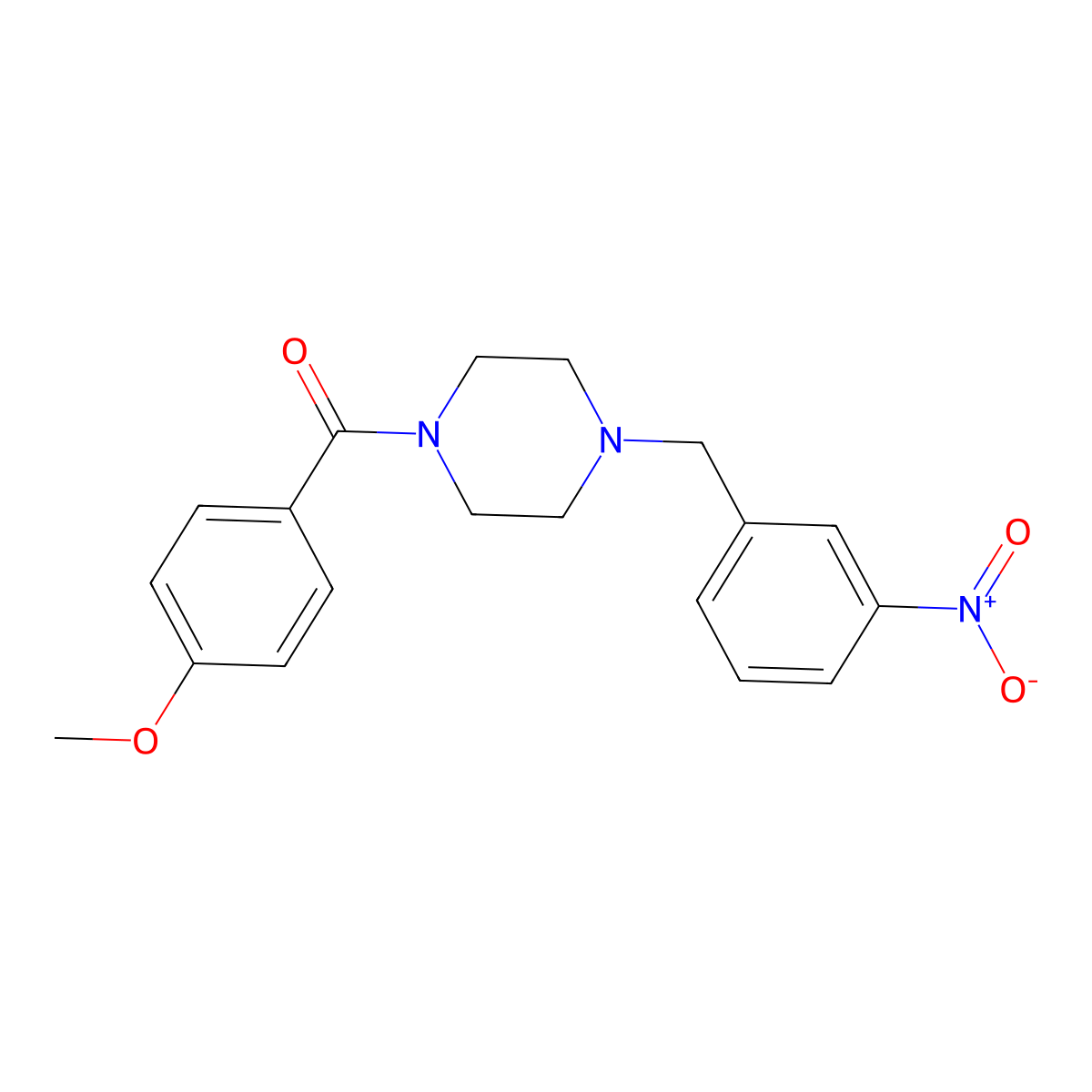 1-(4-Methoxybenzoyl)-4-(3-nitrobenzyl)piperazine molecular structure, CAS 355393-06-5