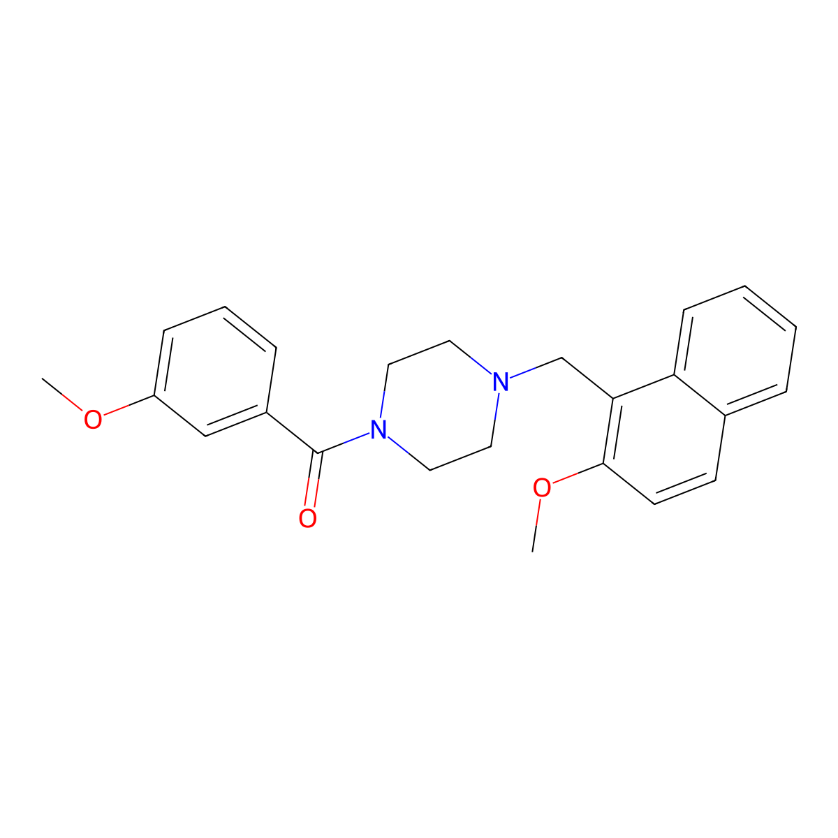 [4-[(2-Methoxynaphthalen-1-yl)methyl]piperazin-1-yl]-(3-methoxyphenyl)methanone molecular structure, CAS 355393-14-5