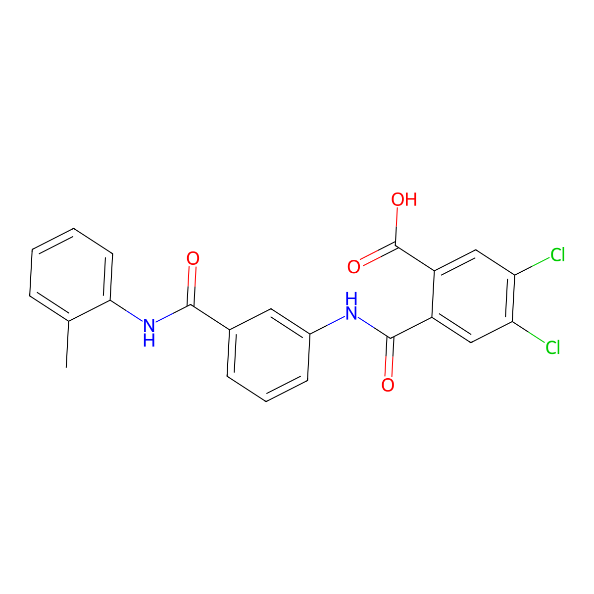 4,5-Dichloro-2-{[3-(2-toluidinocarbonyl)anilino]carbonyl}benzoic acid molecular structure, CAS 355394-11-5