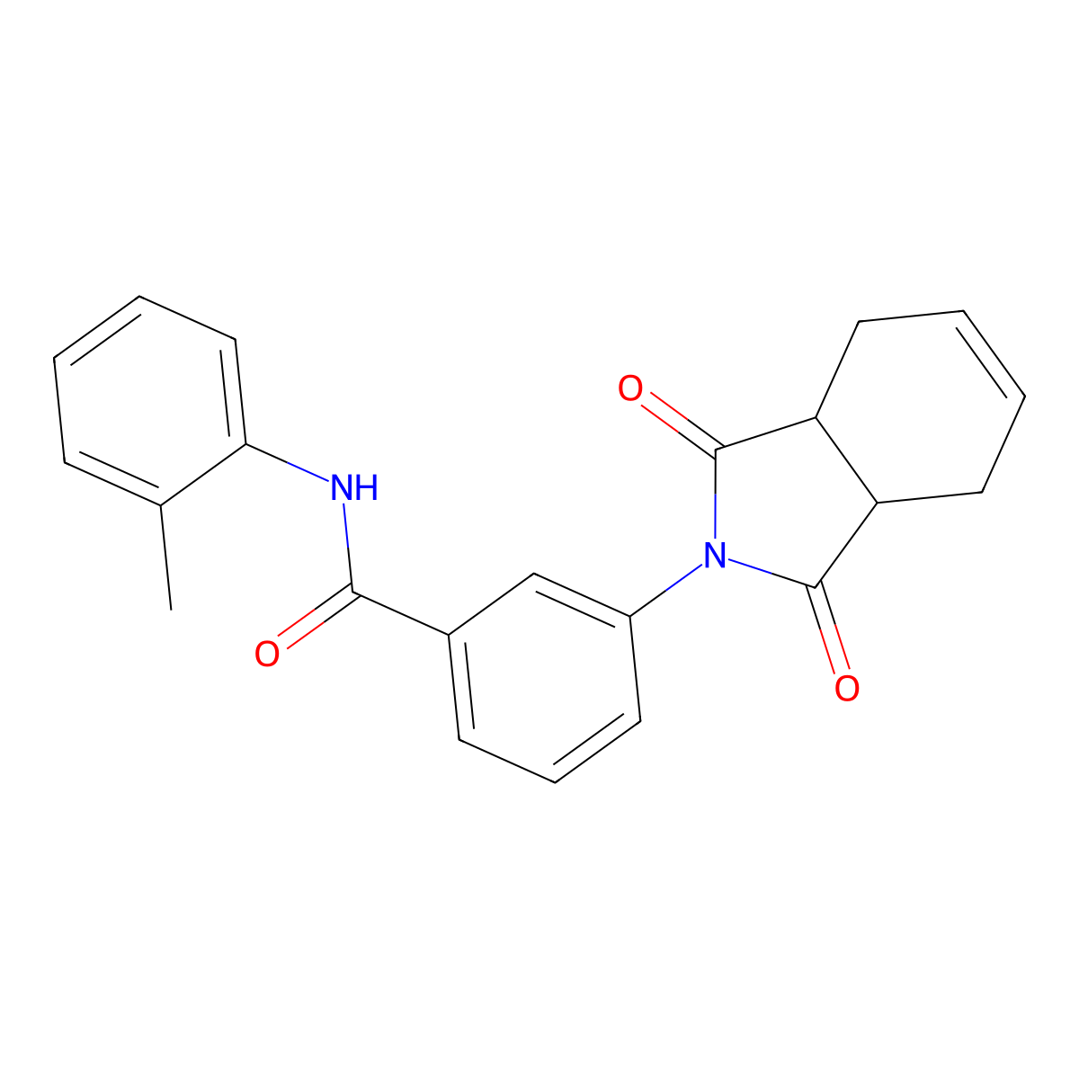 3-(1,3-dioxo-1,3,3a,4,7,7a-hexahydro-2H-isoindol-2-yl)-N-(2-methylphenyl)benzamide molecular structure, CAS 355394-12-6