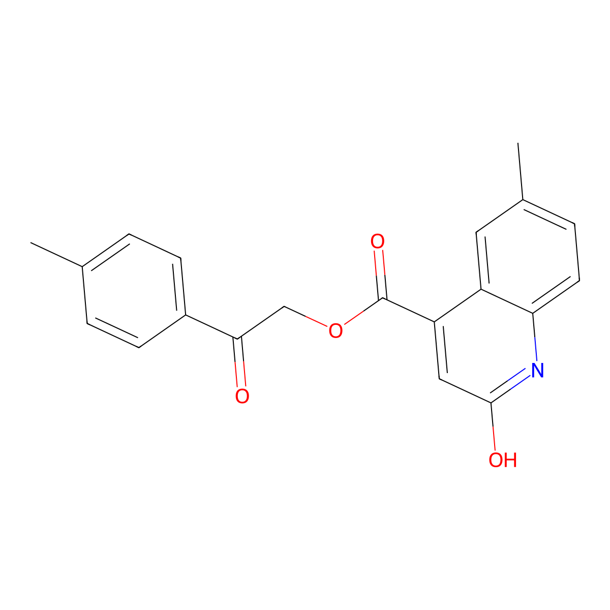 2-(4-Methylphenyl)-2-oxoethyl 2-hydroxy-6-methyl-4-quinolinecarboxylate molecular structure, CAS 355394-19-3