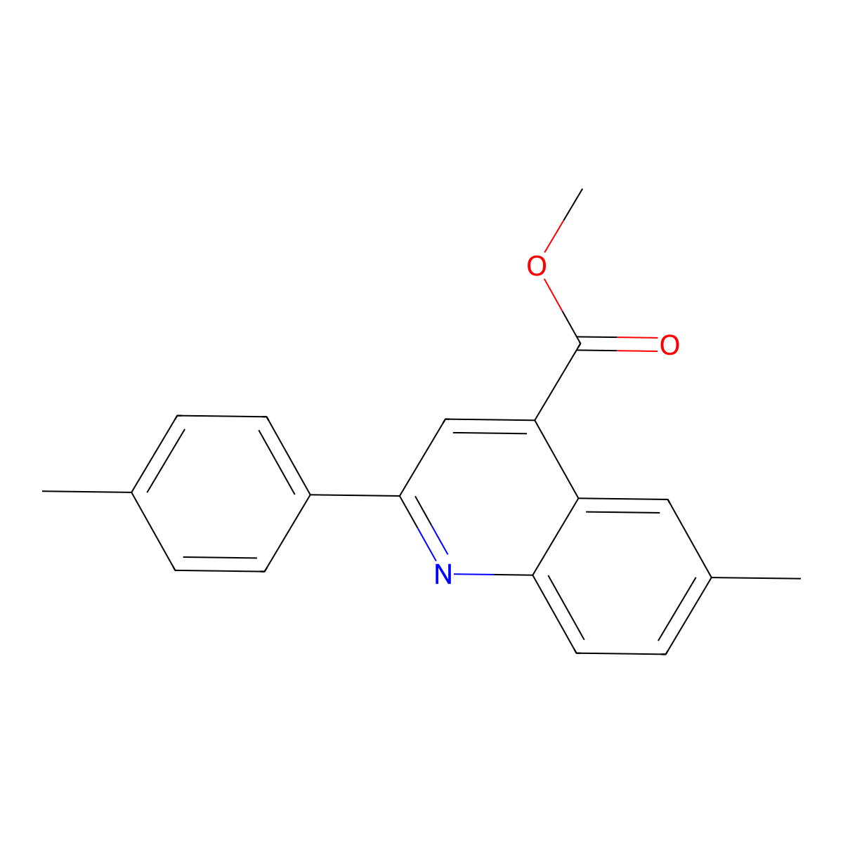 Methyl 6-methyl-2-(4-methylphenyl)quinoline-4-carboxylate molecular structure, CAS 355394-23-9