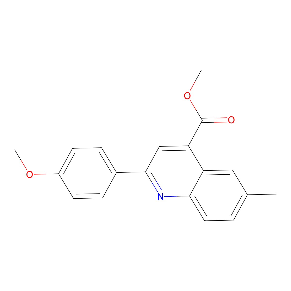 Methyl 2-(4-methoxyphenyl)-6-methylquinoline-4-carboxylate molecular structure, CAS 355394-25-1