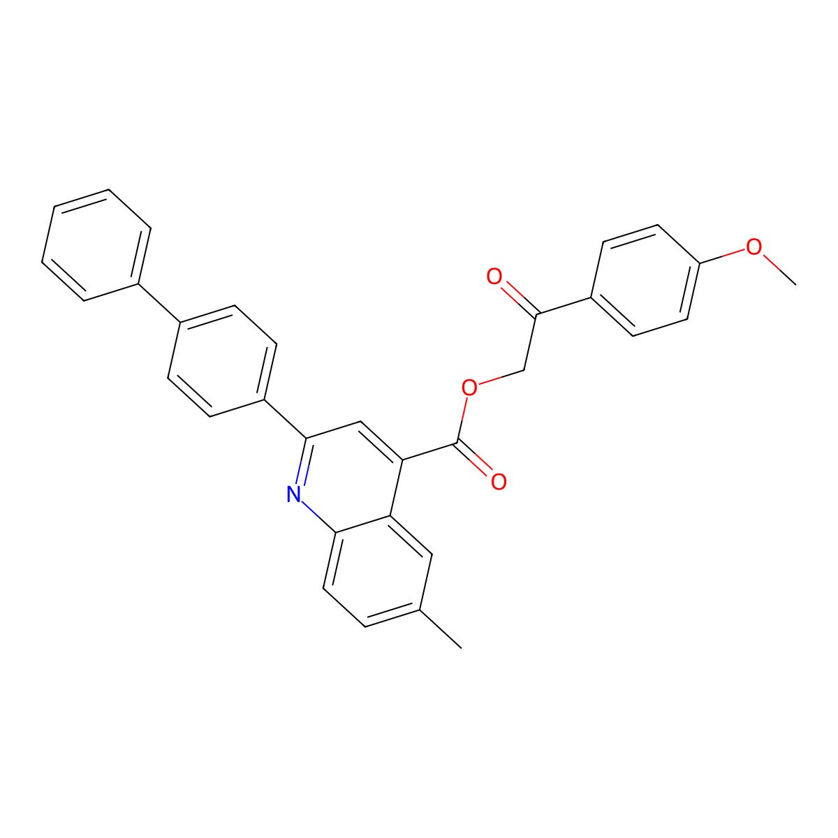 2-(4-Methoxyphenyl)-2-oxoethyl 2-(biphenyl-4-yl)-6-methylquinoline-4-carboxylate molecular structure, CAS 355394-33-1