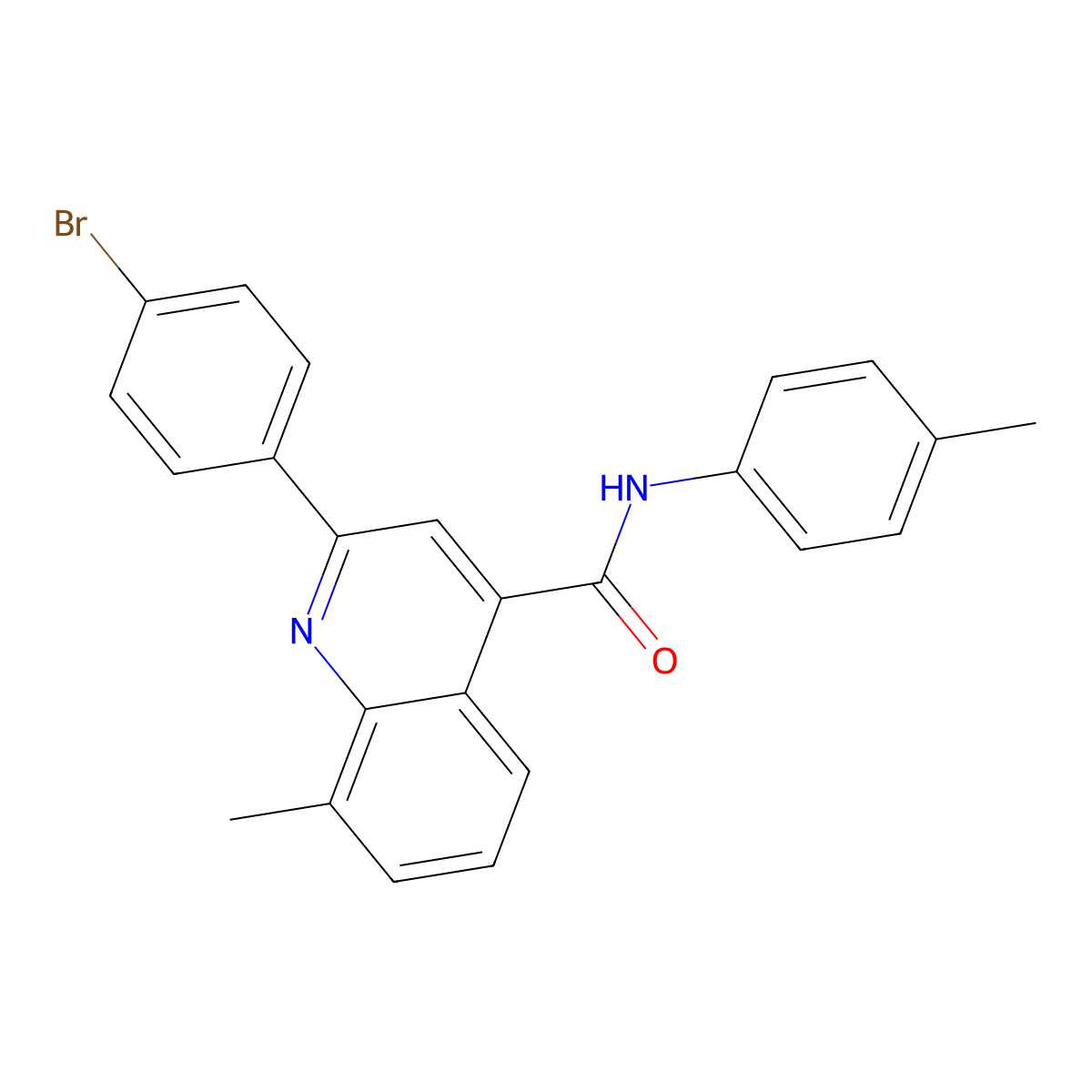 2-(4-bromophenyl)-8-methyl-N-(4-methylphenyl)quinoline-4-carboxamide molecular structure, CAS 355394-61-5