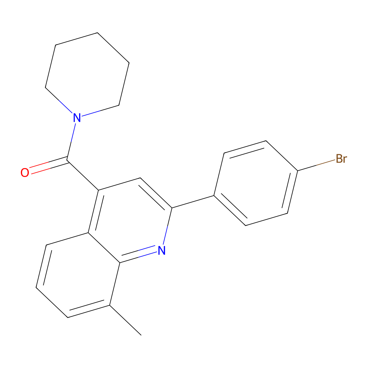 [2-(4-Bromophenyl)-8-methylquinolin-4-yl]-piperidin-1-ylmethanone molecular structure, CAS 355394-65-9