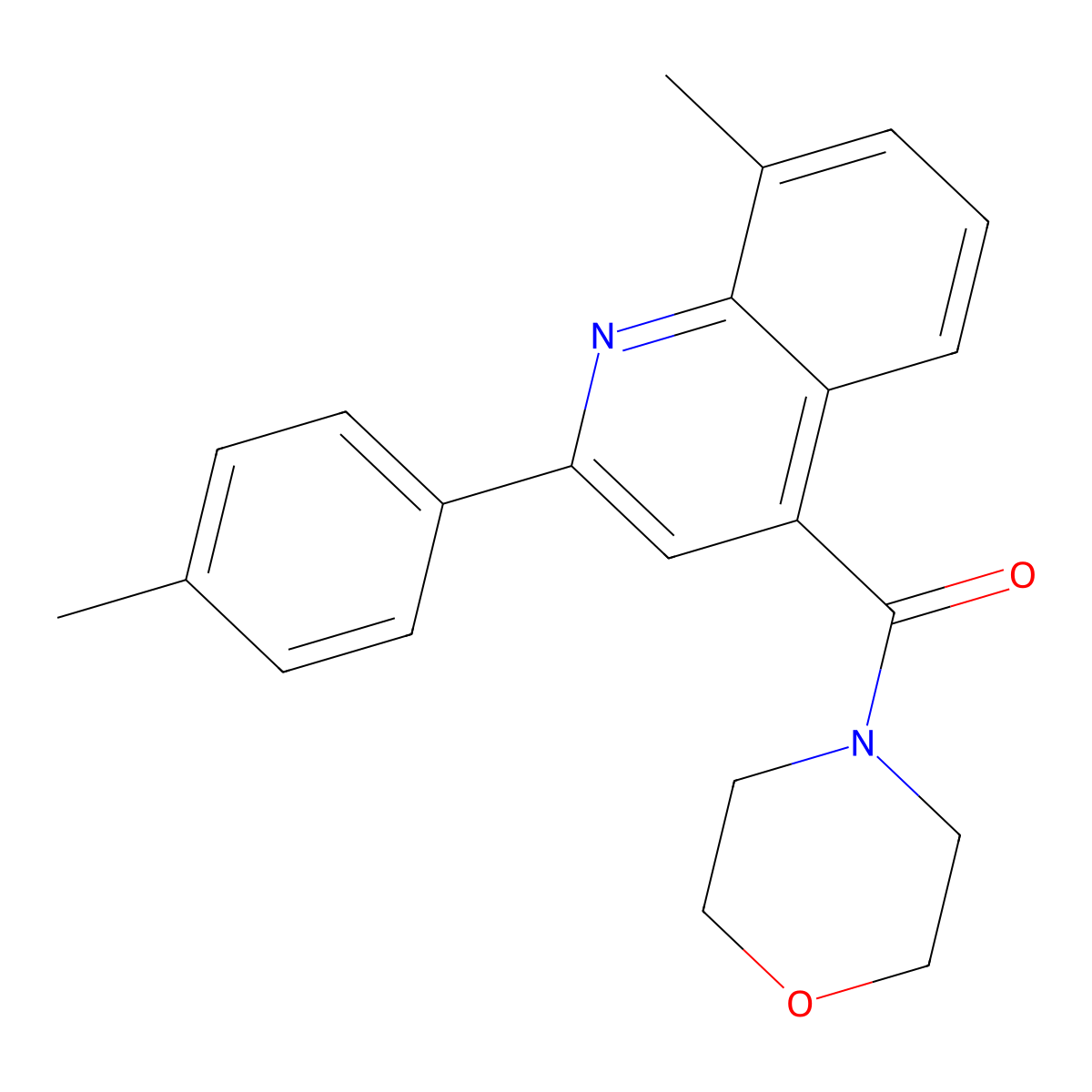 [8-Methyl-2-(4-methylphenyl)quinolin-4-yl]-morpholin-4-ylmethanone molecular structure, CAS 355394-68-2