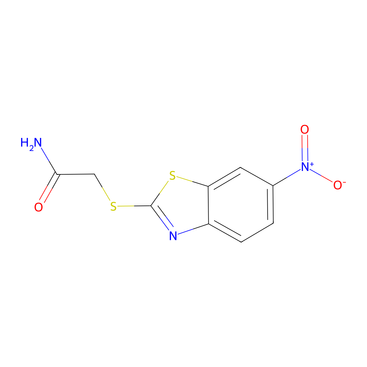 2-[(6-Nitro-1,3-benzothiazol-2-yl)sulfanyl]acetamide molecular structure, CAS 355395-58-3