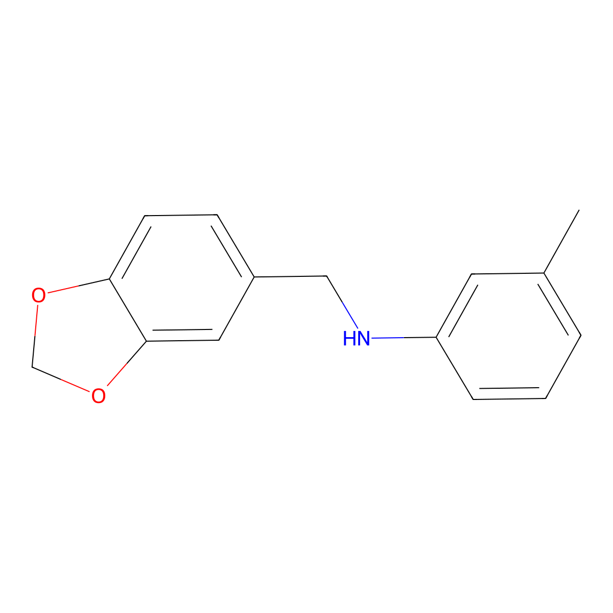 N-(1,3-benzodioxol-5-ylmethyl)-3-methylaniline molecular structure, CAS 355395-63-0
