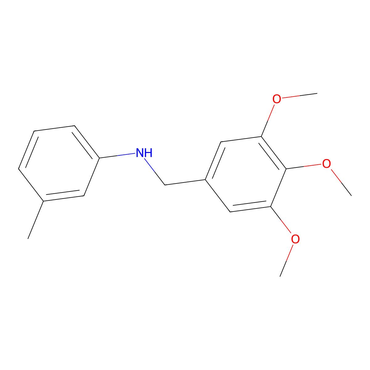 3-methyl-N-[(3,4,5-trimethoxyphenyl)methyl]aniline molecular structure, CAS 355395-70-9