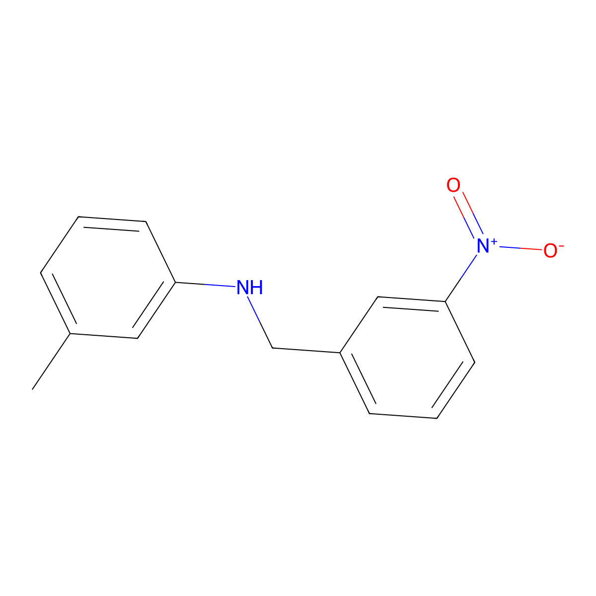 3-methyl-N-[(3-nitrophenyl)methyl]aniline molecular structure, CAS 355395-71-0