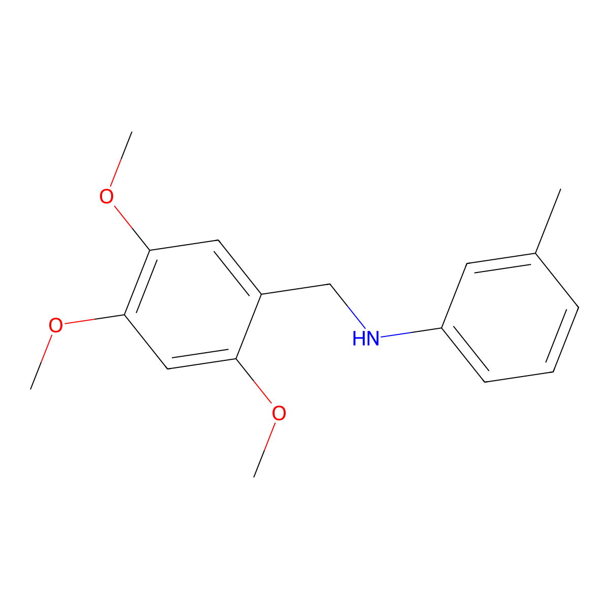 3-methyl-N-[(2,4,5-trimethoxyphenyl)methyl]aniline molecular structure, CAS 355395-72-1