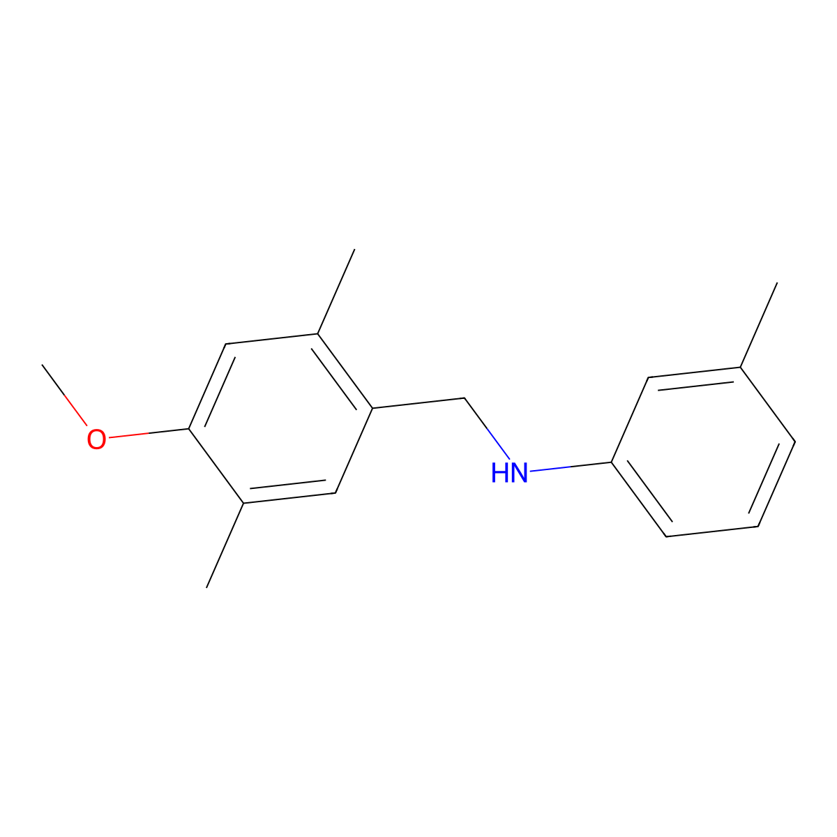 N-[(4-methoxy-2,5-dimethylphenyl)methyl]-3-methylaniline molecular structure, CAS 355395-75-4
