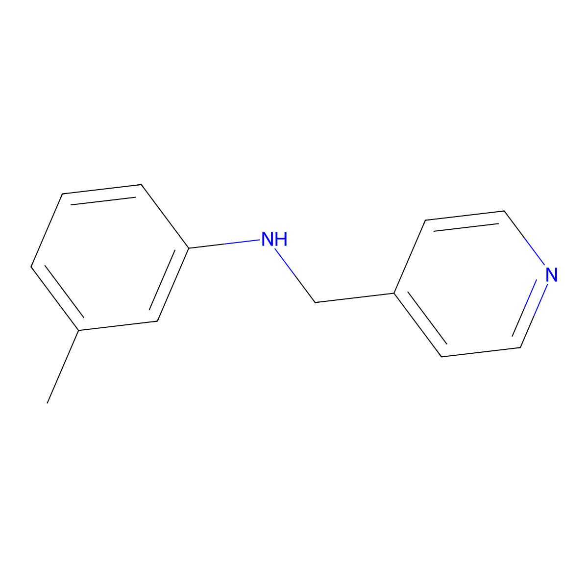 3-methyl-N-(pyridin-4-ylmethyl)aniline molecular structure, CAS 355395-76-5