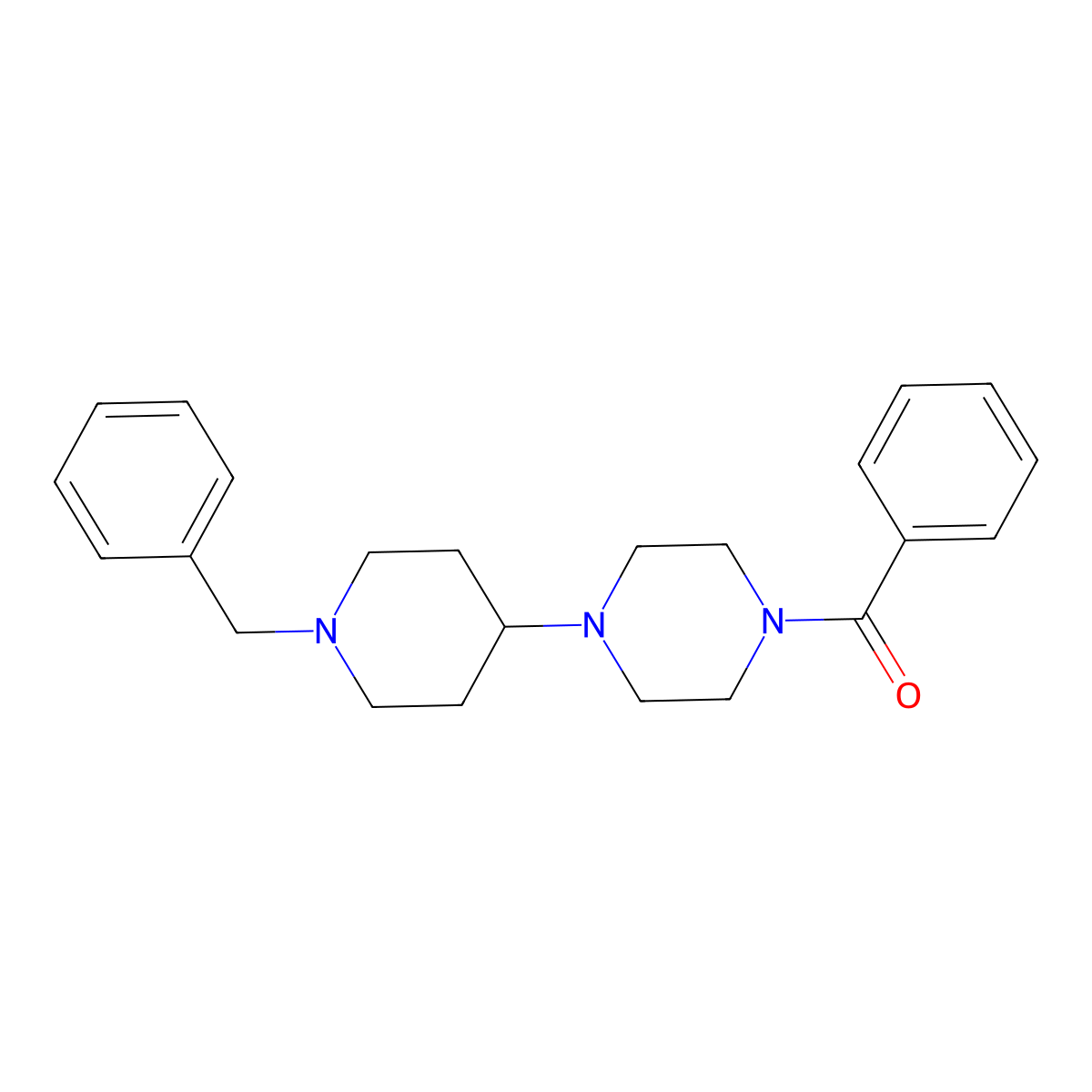 1-Benzoyl-4-(1-benzyl-4-piperidinyl)piperazine molecular structure, CAS 355395-94-7